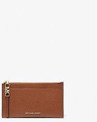 Michael Kors - Empire Large Pebbled Leather Card Case - Lyst