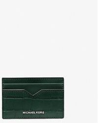 Michael Kors - Hudson Crocodile-embossed Leather Card Case - Lyst