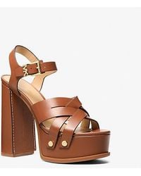 Michael Kors - Nora Leather Platform Sandal - Lyst