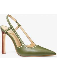 MICHAEL Michael Kors - Mk Alora Hand-Stitched Leather Slingback Pump - Lyst