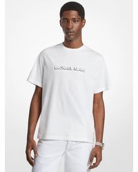 Michael Kors - Mk Logo Embossed Cotton Jersey T-Shirt - Lyst