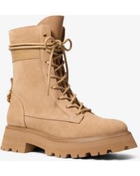 Michael Kors - Mk Caleb Suede Combat Boot - Lyst