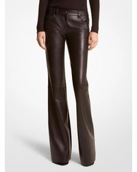 Michael Kors - Mk Plongé Leather Flared Trousers - Lyst