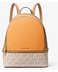 Michael Kors - Rhea Medium Color-Block Signature Logo Backpack - Lyst