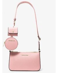 Michael Kors - Jet Set Saffiano Leather Crossbody Bag With Case For Apple Airpods Pro - Lyst