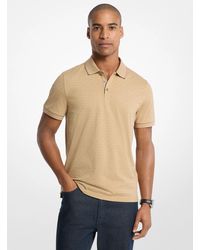 Michael Kors - Mk Signature Logo Cotton Jersey Polo Shirt - Lyst