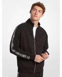 Michael Kors - Mk Logo Tape Cotton Blend Zip-Up Jacket - Lyst