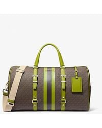 Michael Kors - Bedford Travel Extra-Large Signature Logo Stripe Weekender Bag - Lyst