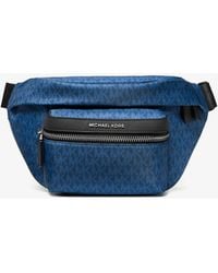 Michael Kors - Mk Signature Logo Print Woven Belt Bag - Lyst