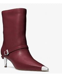 Michael Kors - Kasia Leather Buckle Boot - Lyst