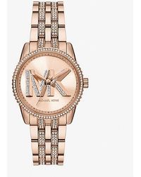 Michael Kors - Mini Bryant Pavé Logo-Tone Watch - Lyst