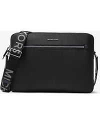 Michael Kors Hudson Logo Strap Large Messenger Bag in Black for Men | Lyst  UK