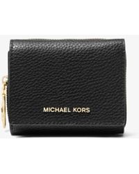 MICHAEL Michael Kors - Mk Empire Small Pebbled Leather Tri-Fold Wallet - Lyst