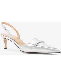 MICHAEL Michael Kors - Mk Lena Crackled Metallic Leather Slingback Pump - Lyst