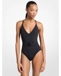 MICHAEL Michael Kors - Crossback Belted Swimsuit - Lyst