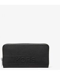 Michael Kors - Hudson Pebbled Leather Zip-around Wallet - Lyst