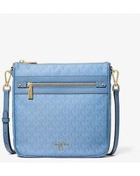 Michael Kors - Jet Set Large Signature Logo Printed Crossbody Bag - Lyst