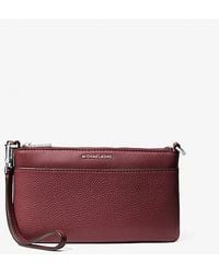 Michael Kors - Jet Set Medium Pebbled Leather Convertible Wristlet - Lyst