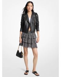 MICHAEL Michael Kors - Mk Printed Georgette Tiered Skirt - Lyst