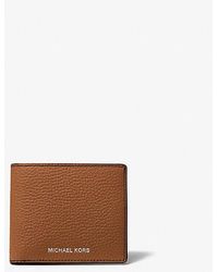 Michael Kors - Hudson Pebbled Leather Slim Billfold Wallet - Lyst