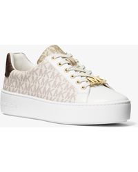 poppy graphic logo leather sneaker