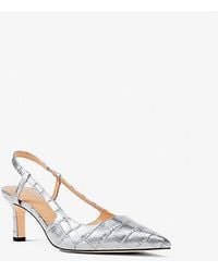 Michael Kors - Alora Metallic Crocodile Embossed Leather Slingback Pump - Lyst