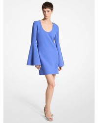 Michael Kors - Mk Robe À Manches Évasées En Laine Barathea Extensible Double Face - Lyst