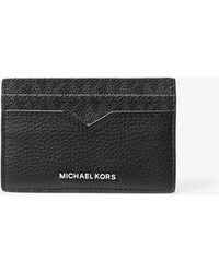 Michael Kors - Mk Porte-Cartes Hudson En Cuir Grainé Avec Pince À Billets Et Logo Signature - Lyst