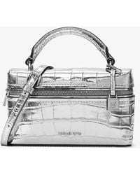 MICHAEL Michael Kors - Mkbandolera Transformable Jana Extrapequeña De Piel Metalizada Con Motivo De Cocodrilo En Relieve - Lyst