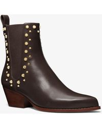 MICHAEL Michael Kors - Mk Kinlee Astor Studded Leather Ankle Boot - Lyst