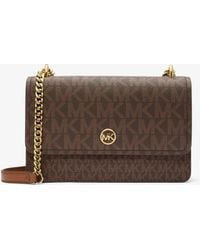 Michael Kors Outlet - Mk Abbott Medium Signature Logo Shoulder Bag - Lyst