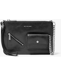MICHAEL Michael Kors - Mk Jet Set Large Leather Convertible Zip Wristlet - Lyst