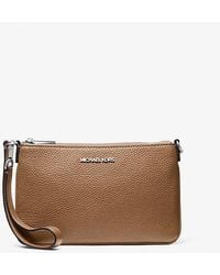 Michael Kors - Jet Set Small Pebbled Leather Convertible Wristlet - Lyst