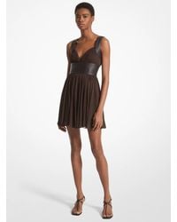 Michael Kors - Mk Chiffon Jersey Baby Doll Dress - Lyst