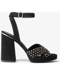 michael michael kors raquel studded suede sandal