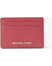 MICHAEL Michael Kors - Mk Pebbled Leather Card Case - Lyst