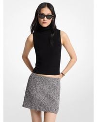 MICHAEL Michael Kors - Mk Cotton Blend Tweed Mini Skirt - Lyst