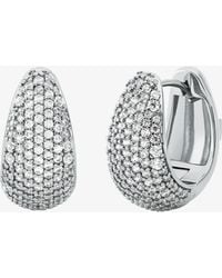 Michael Kors - Precious Metal-Plated Brass Pavé Teardrop Huggie Earrings - Lyst