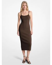 Michael Kors Ombr Ribbed Stretch Viscose Dress in Pink | Lyst