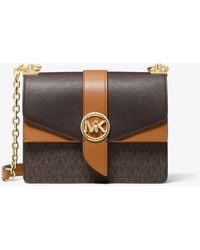 Michael Kors - Greenwich Small Color-block Logo And Saffiano Leather Crossbody Bag - Lyst