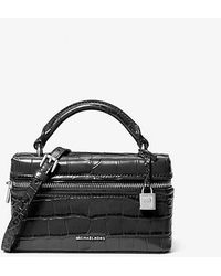 Michael Kors - Jana Extra-Small Crocodile Embossed Leather Crossbody Bag - Lyst