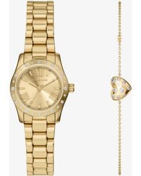 Michael Kors - Petite Lexington Pavé Watch And Heart Bracelet Gift Set - Lyst