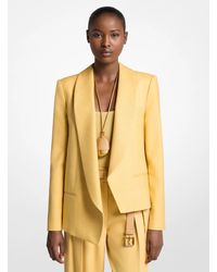 Michael Kors - Michael Kors Silk Canvas Asymmetric Wrap Jacket - Lyst