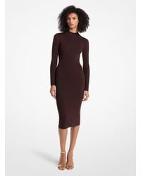 MICHAEL Michael Kors - Mkvestido De Mezcla De Lana Elástica Con Cuello Alto - Lyst