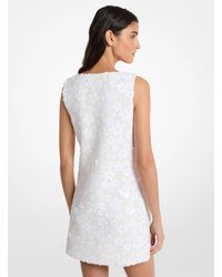 michael michael kors floral embroidered hemp mini dress Michael Kors Floral Embroidered Hemp Mini Dress in White