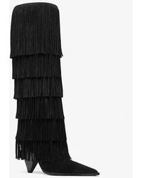 Michael Kors - Jayla Suede Fringed Boot - Lyst
