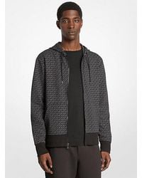 Michael Kors - Signature Logo Cotton Blend Zip-Up Hoodie - Lyst