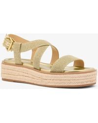 MICHAEL Michael Kors - Mk Lynn Glitter Chain Mesh Espadrille Sandal - Lyst