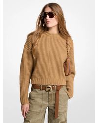 MICHAEL Michael Kors - Mk Ribbed Wool Blend Bouclé Jumper - Lyst