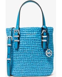 MICHAEL Michael Kors - Mk Quinn Extra-Small Hand-Crocheted Straw Crossbody Bag - Lyst